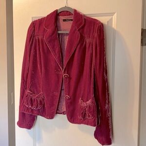 Nic + Zoe Silk Velvet Pink Blazer Jacket size XL